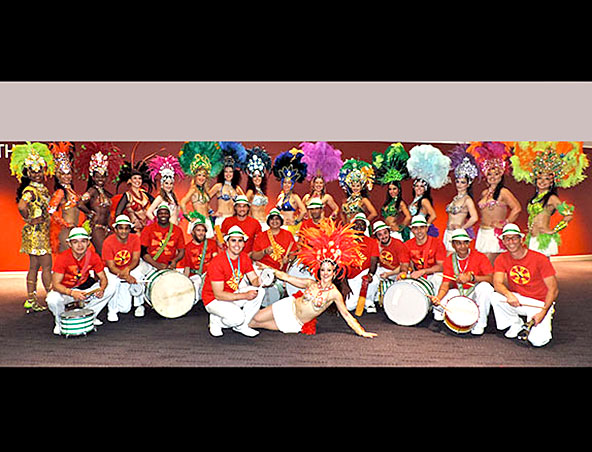 Brazilian Samba Drummers and Dancers